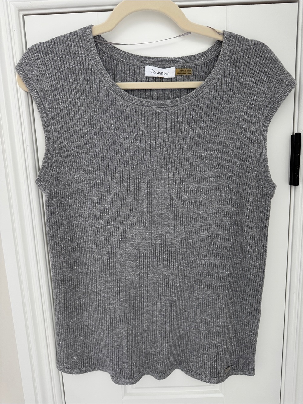 Calvin Klein Gray Ribbed Sleeveless Tank